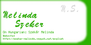 melinda szeker business card